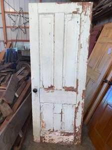 lot 105 image: Vintage Solid Wood Door 74 34 x 28 14