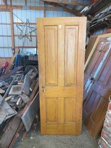 lot 102 image: Vintage Solid Wood Door 76 x 28