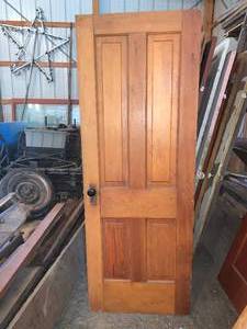 lot 100 image: Vintage Solid Wood Door 76 14 x 28
