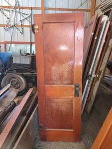 lot 99 image: Vintage Solid Wood Door 70 34 x 24