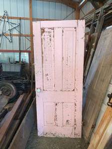 lot 93 image: Vintage Solid Wood Door 76 x 30 14