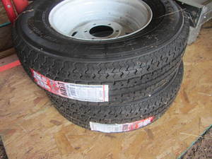 lot 103 image: Power King 2B Tires With 6-Hole Rims