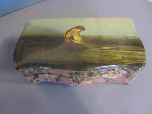 lot 190 image: Antique Dresser Box With Celluloid Top