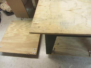 Metal work table with wood top 24x...