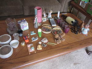 Marble coasters, candles, magnet wi...