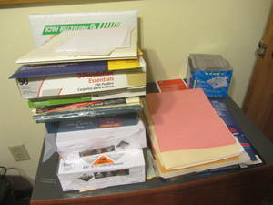 Office paper, folder, labels...