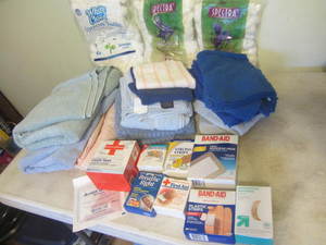 Bath & hand towels, cotton balls, n...