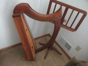 Gothic harp 23Wx14Dx40H with woo...