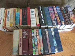 Books mostly science fiction, thre...
