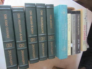 JR Tolkien leather bound books...