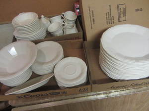 Ironstone White Dover dinnerware s...