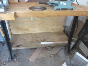 Wood workers bench, 67Lx27Dx35.5...