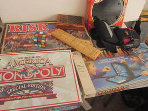 Board games, Discman, Uno , Cribbag...
