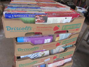 Three flats of paperbacks with Trix...
