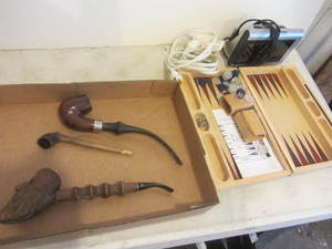 Backgammon, collector smoking pipes...