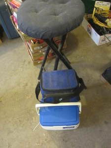Folding stool, cooler & lunch box...