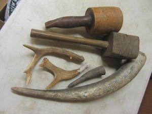 Horns with steer & deer, unusual wo...
