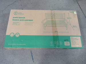 lot 210 image: Garden Treasures 50-in W x 38.58-in L White Bench TA7006A