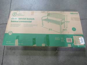 lot 212 image: Garden Treasures 50-in W x 34.25-in L Black Bench HPGF88870