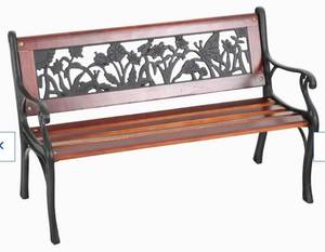 lot 214 image: Garden Treasures 33-in W x 20.2-in L BrownBlack Bench HPGF89996