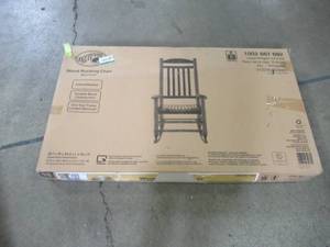 lot 216 image: Hampton Bay Black Wood Outdoor Rocking Chair 2133052