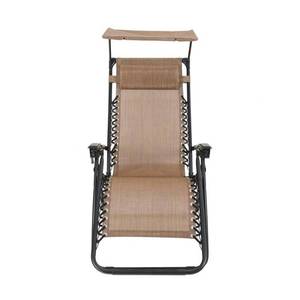 lot 217 image: Garden Treasures Metal Stationary Zero Gravity Chair with Brown Sling Seat AGF1025-1