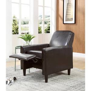 lot 231 image: Nathaniel Home Brown Faux Leather Push Back Recliner 73028-89BR