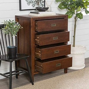 lot 233 image: Home Accent Furnishings 40 Classic Solid Wood 4-Drawer Chest - Walnut