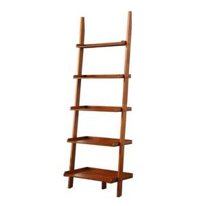 lot 236 image: Convenience Concepts 72 in. Cherry Wood 5-shelf Ladder Bookcase with Open Back 8043391