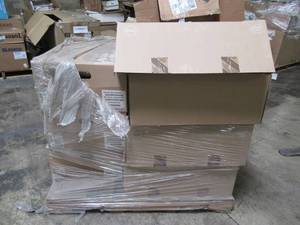 lot 250 image: WHOLESALE MIXED PALLET OF COMPUTER MONITORS, STANDS, AND MORE