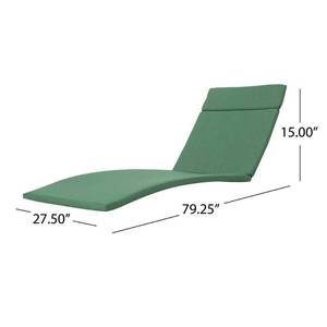 lot 414 image: Noble House Miller Grey Wicker Outdoor Chaise Lounge with Jungle Green Cushion and Armrest 17413