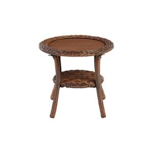 lot 423 image: Hampton Bay Cambridge Brown Wicker Outdoor Side Table 65-17148B8