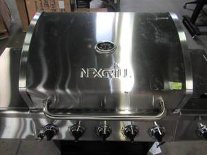 lot 500 image: Nexgrill 5-Burner Propane Gas Grill in Stainless Steel with Side Burner and Condiment Rack 720-0888S
