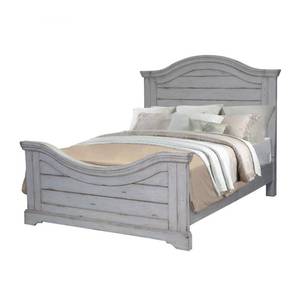 lot 325 image: American Woodcrafters Stonebrook Antique Grey Queen Panel Bed, 7820-50-PAN.