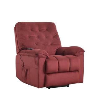 lot 329 image: Merax Burgundy Power Lift Recliner Chair with Remote and Soft Fabric, PP192670AAJ - Missing Power Cord and Remote