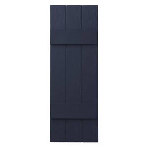 lot 603 image: Ply Gem 11 in. x 43 in. Polypropylene Plastic 3-Board Closed Board and Batten Shutters Pair in Dark Navy, VIN3C114395