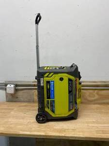 lot 10 image: RYOBI Bluetooth 2,300 Starting Watt Super Quiet Gasoline Powered Digital Inverter Generator.