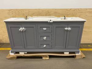 lot 31 image: RYLA 72 DOUBLE BATHROOM VANITY IN DARK GRAY