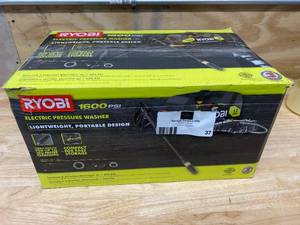lot 37 image: Ryobi 1,600-PSI 1.2-GPM Electric Pressure Washer with 12 in. Surface Cleaner