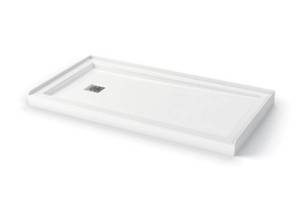 lot 42 image: MAAX 106356-000-001-002 White Acrylic Shower Base 32in W x 59.875in L with Right Drain