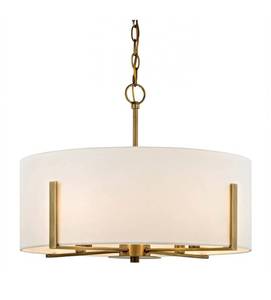 lot 74 image: Home Decorator Manhattan 4-Light Aged Brass Chandelier Drum Shade