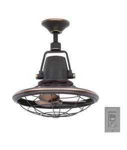 lot 75 image: Bentley II 18 IndoorOutdoor Tarnished Bronze Oscillating Ceiling Fan
