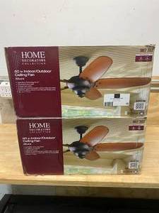 lot 76 image: Lot of 2-Home Decorators Collection 26660 Altura 60 in. IndoorOutdoor Oil-Rubbed Bronze Ceiling Fan with Wall Control