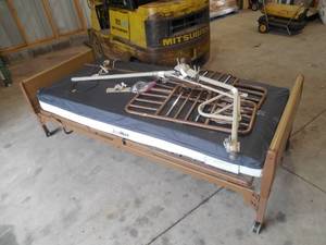 lot 9 image: Invacare Full Electric Hospital Bed Set & LIFT