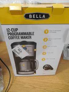 lot 77 image: Bella Classics 12-Cup Coffeemaker with Chrome Accents