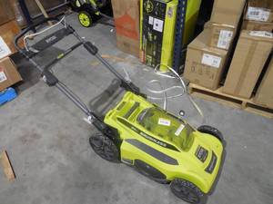 lot 9 image: RYOBI 20 in. 40-Volt  Brushless Cordless Walk Behind Self-Propelled Lawn Mower