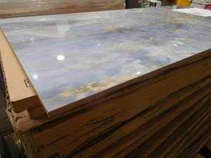 lot 57 image: Lumina Caspian Onyx 24x48 Polished Porcelain Tile LOT OF 5 TILES.