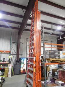 lot 86 image: WERNER 16 ft. Fiberglass Twin Step Ladder with 300 lb. Load Capacity Type IA Duty Rating