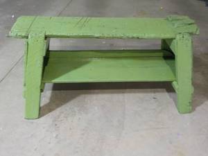 Primitive Bench painted green and t...