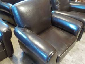 Leather Look Chair with Cushion ve...
